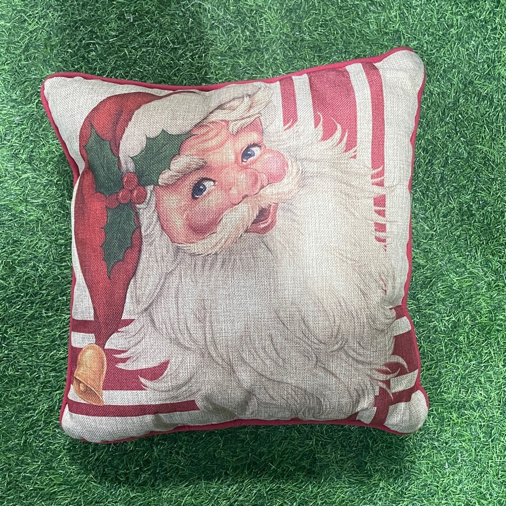 Festive Santa Claus Holiday Pillow